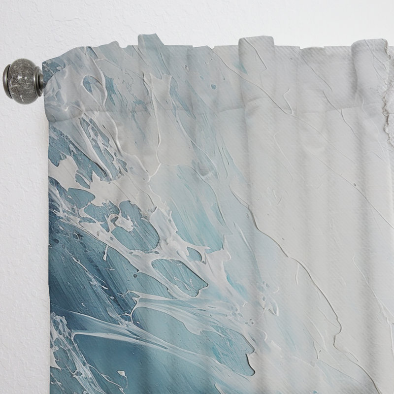 Rideau obscurcissant de couleur douce à motif de plage douce I - bord de plage - 1 panneau, L 52 po x L 95 po