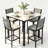 5-piece Square Dining Table Set, Mid-century Modern Kitchen Table Furniture For Dining Room, Dinette, Compact Space-saving With Particle Board Tabletop, 4 Velvet Upholstered Chairs, Metal Frame-1511788665