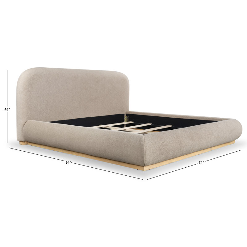 Jennabryanna Boucle Bed, Light Brown Boucle, Queen