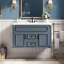 Meuble-lavabo mural 36 po avec lavabo et tiroirs en céramique, meuble-lavabo simple de style français avec charnières à fermeture douce-1361765574