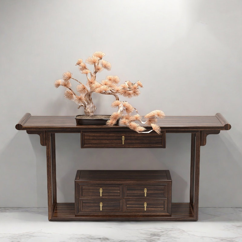 Nouvelle console en bois massif de style chinois, H 35,4 po x l 70,9 po x P 15,7 po