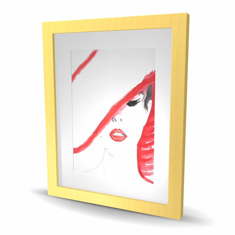 Woman with a Summer Hat - Framed Matted Print for Home Decor