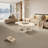 Modern Cream White Nesting Coffee Table Set of 2 for Living Room, Bedroom, Small Spaces