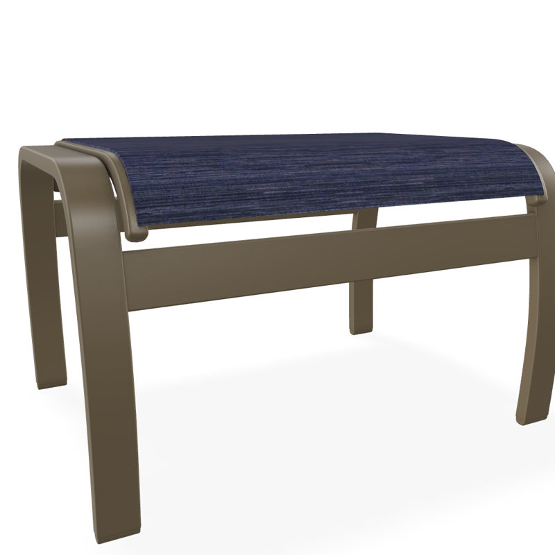 Repose-pieds d'extérieur avec coussin Askar, Bois de plage texturé, Indigo Collect