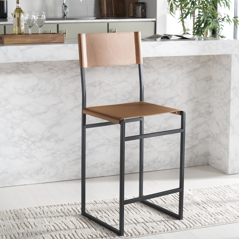 Tabouret de bar et de comptoir Fairbanks, Cognac, Tabouret de comptoir (siège d'une hauteur de 26 p