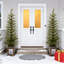 Arbre de Noël pré-éclairé, 2 arbres d'entrée éclairés pour porte d'entrée, sentier, entrée, décorations de Noël d'entrée