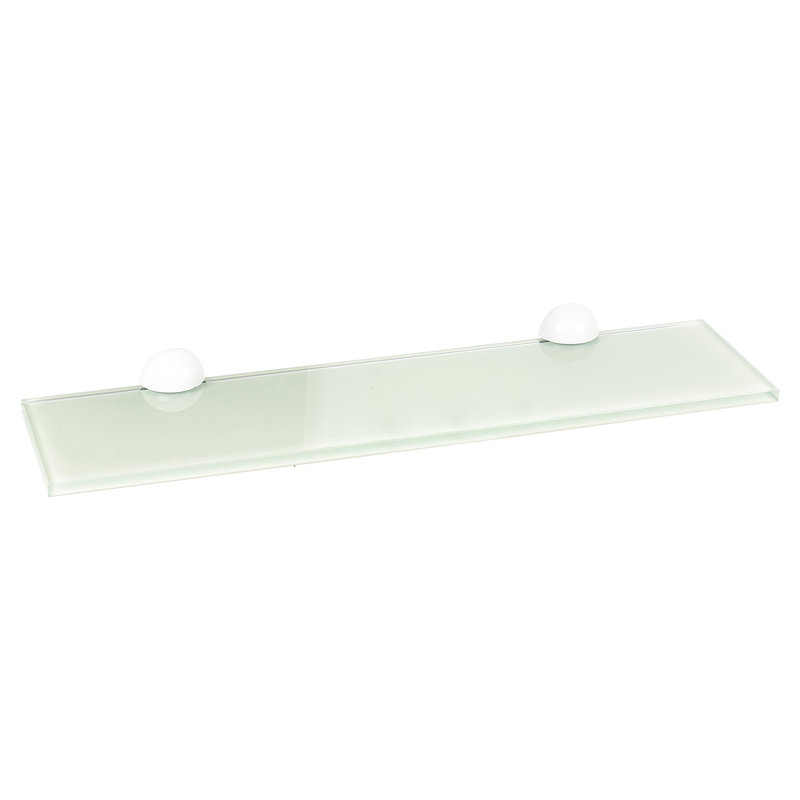 Amrutha Glass Bracket Shelf, White, 2cm H x 60cm W x 15cm D