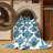 Machine Washable Trellis Blue Area Rug-501834392