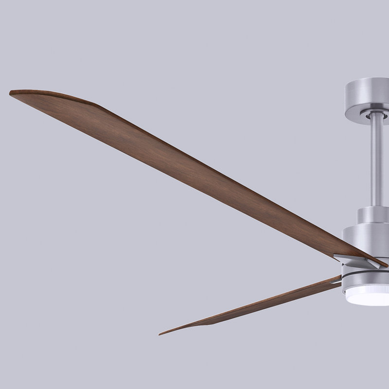 Ventilateur de plafond Alessandra, Noyer, Nickel brossé, 72"