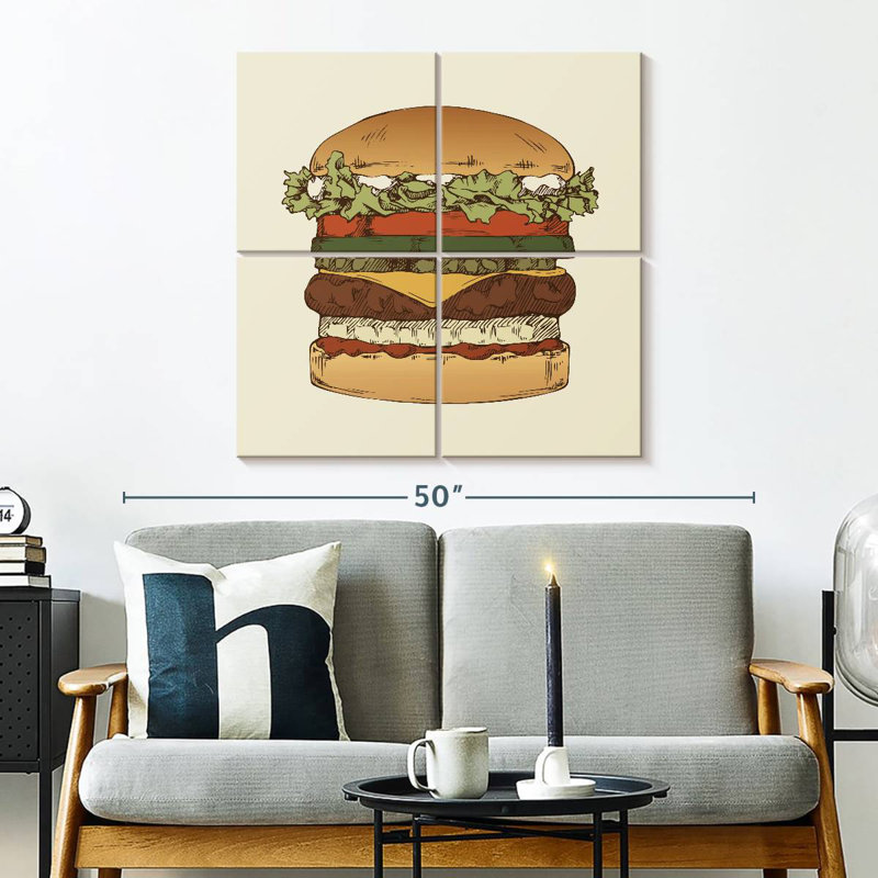 Yarlin Vintage Hamburger, 32" H x 32" W