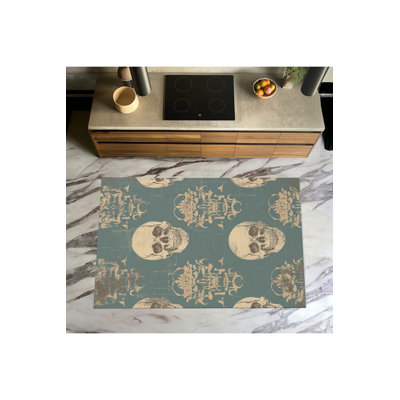Tapis tissé à motif de têtes de mort à motif de têtes de mort