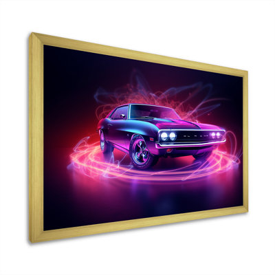 «Neon Light American Muscle Car I», reproduction sur toile