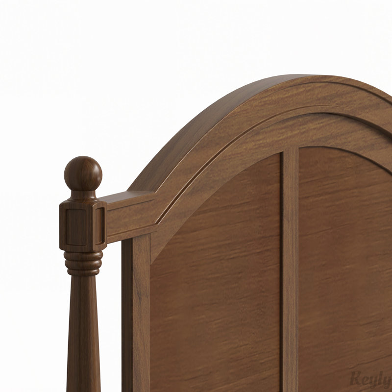 Lit plateforme traditionnel avec panneau arqué, Full / Double, Walnut