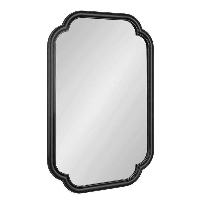 Glenby Scalloped Rectangle Bathroom Mirror, Black
