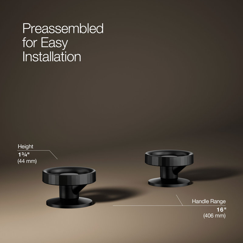 Components™ Bathroom Sink Handles with Industrial Design, Matte Black