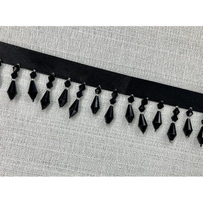 Crystal Beaded Fringe 1.5" Width Trim Handmade