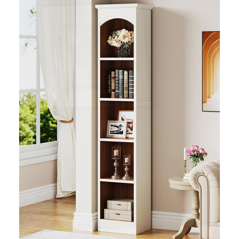 Bibliothèque en coin 5 niveaux, (5 tablettes) H 70,87 po x l 13,78 po x P 11,81 po