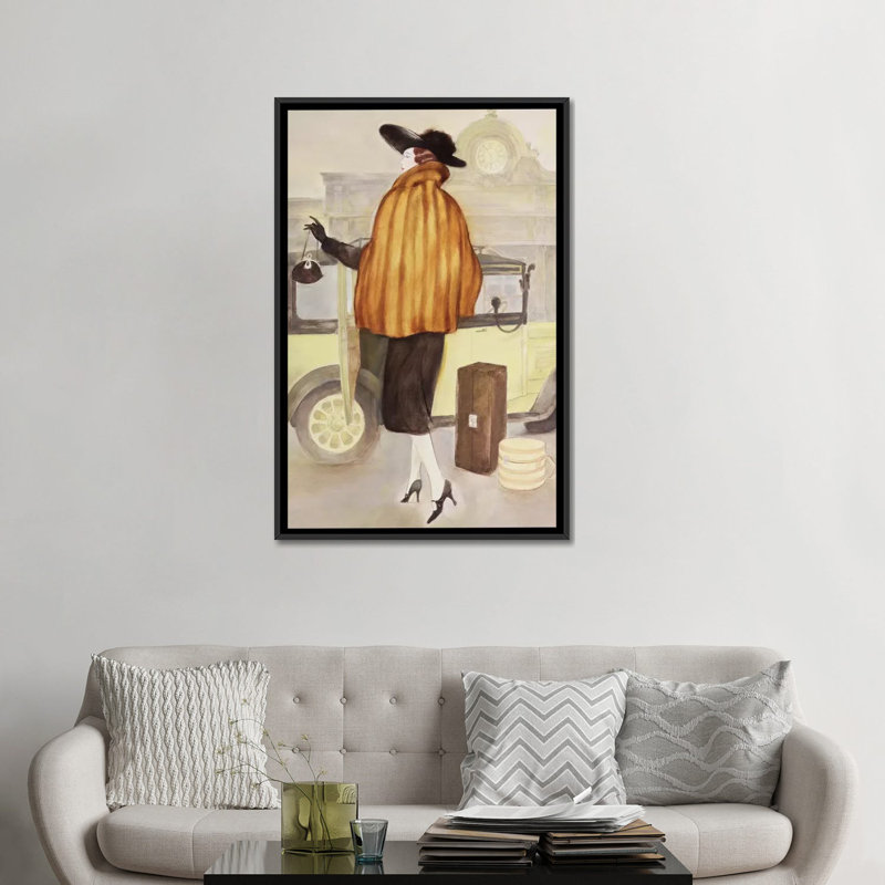 «Vintage Lady IV», reproduction d'impression sur toile, H 26 po x l 18 po x P 1,5 po, Toile avec cadre noir, Pas de tapis