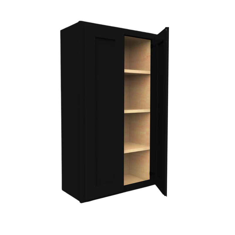 Armoire murale standard prête à assembler, L 30 po, Noir
