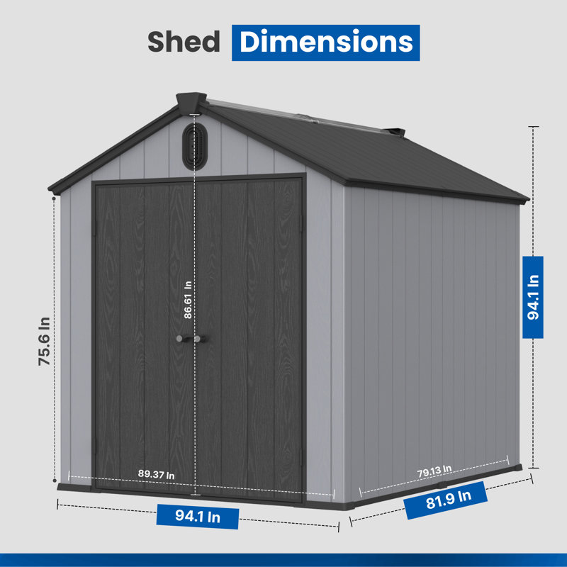 Remise de rangement pour outils de jardin 6 x 8 pi Aleko