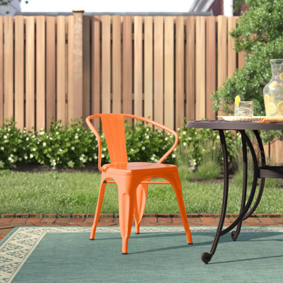 orange metal patio chairs