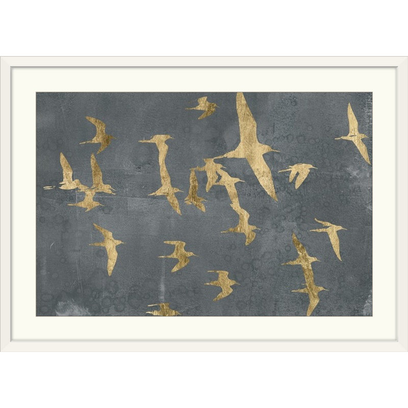 «Silhouettes in Flight IV» par Jennifer Goldberger, impression, Cadre blanc, H 20 po x l 26 po x P 1 po
