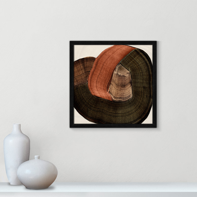 «Folded Earth II» par , Grain de bois noir, L 17 po x H 17 po, Impression encadrée
