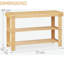 Natural Bamboo Wooden Shoe Rack Bench with Storage Shelves Shoe Organiser Entryway Hallway