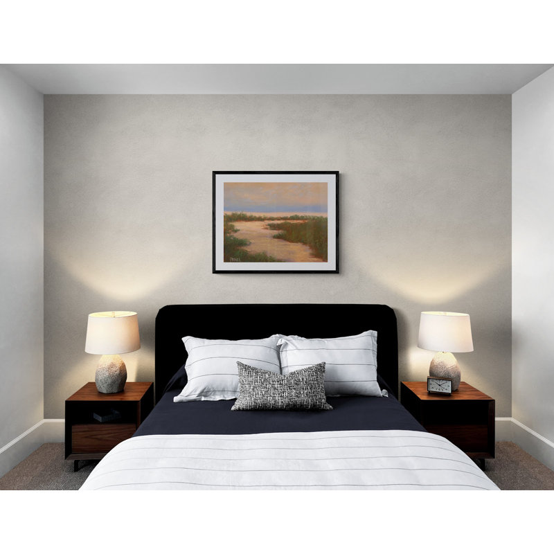Serene Print by Dina Gardner, Black Framed Canvas, 19" H x 25" W x 2" D