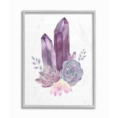 « succulent crystal fleur purple blue blue painting », reproduction d’art sur toile