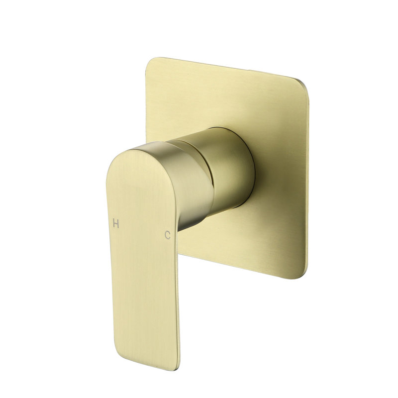 Shower Valves Wall Mount Shower Faucet Rough-in Valve Bathroom Trim Kit Single Handle Tub Shower Valve Mixer, Brushed Gold