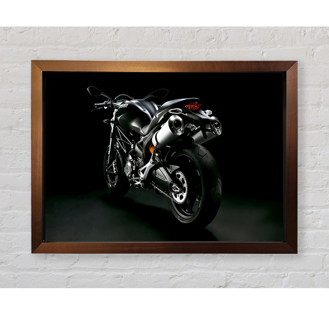 Ducati Motorrad Schwarz Gerahmter Druck