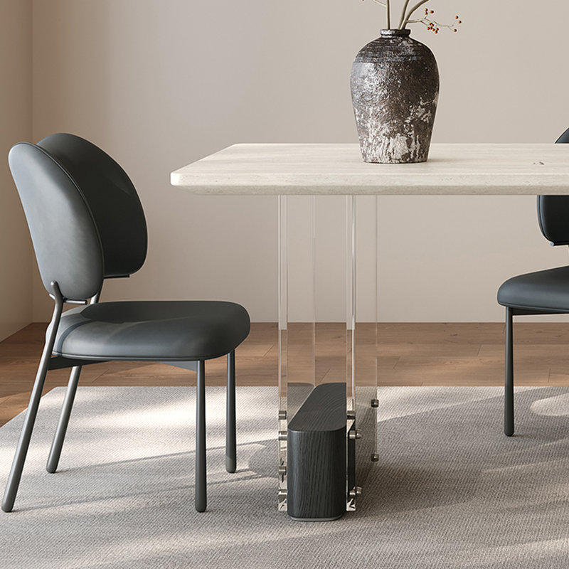 Retro-style rectangular dining table set, 29.52"H x 78.74"L x 31.49"W