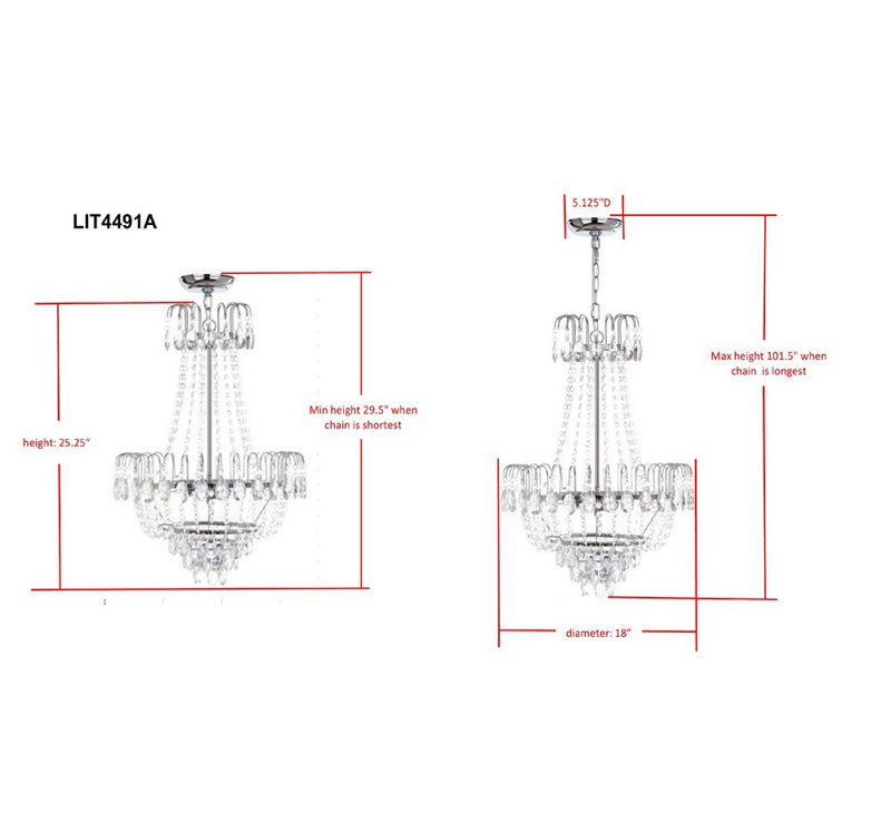 Maxwell 3 - Light Dimmable Empire Chandelier