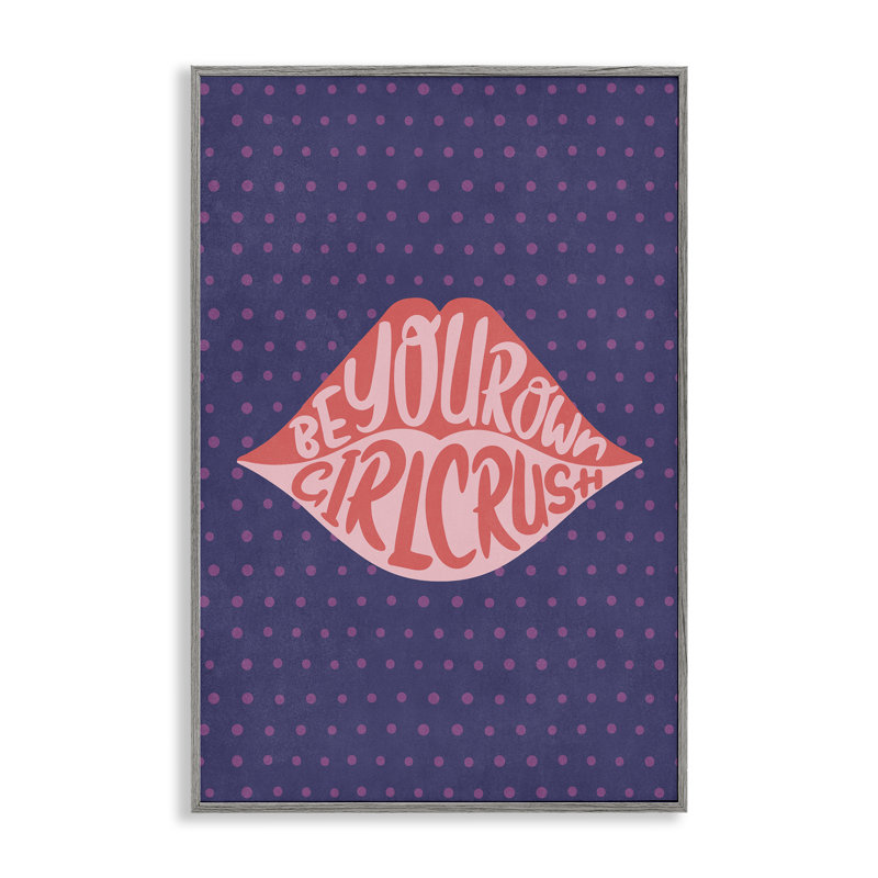 «Confident Girl Crush Lips», art de la giclée encadrée par Nataly White, H 18 po x l 12 po