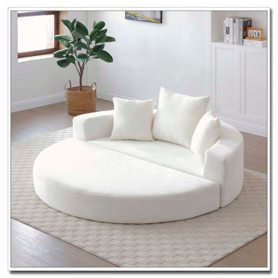Convertible Sofa Couch Bed,Multi-Functional,Circular Bed,Adjustable Futon Sofa ,No Assembly Compressed Corduroy Floor Lounge Sofa For Apartment Office