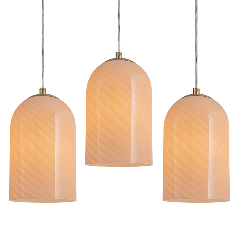 Jaiceon Adjustable Glass Pendant Light Fixtures, Modern Glass Pendant Lighting for Kitchen Island, Orange