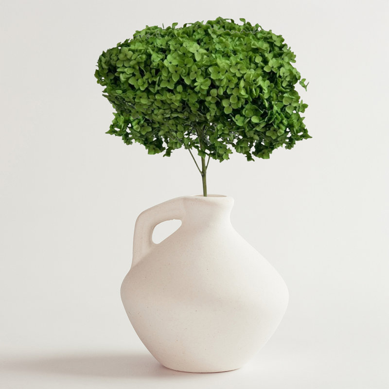 Ensemble de 2 fleurs d'hortensia séchées en conserve 16 po avec tige en vert, Vert