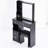 American Style 50.4" High Vanity Table With Left Drawer, Right Sliding Mirror, And Cushioned Stool, Black For Small Spaces, - Capacity Multi Layer Storage