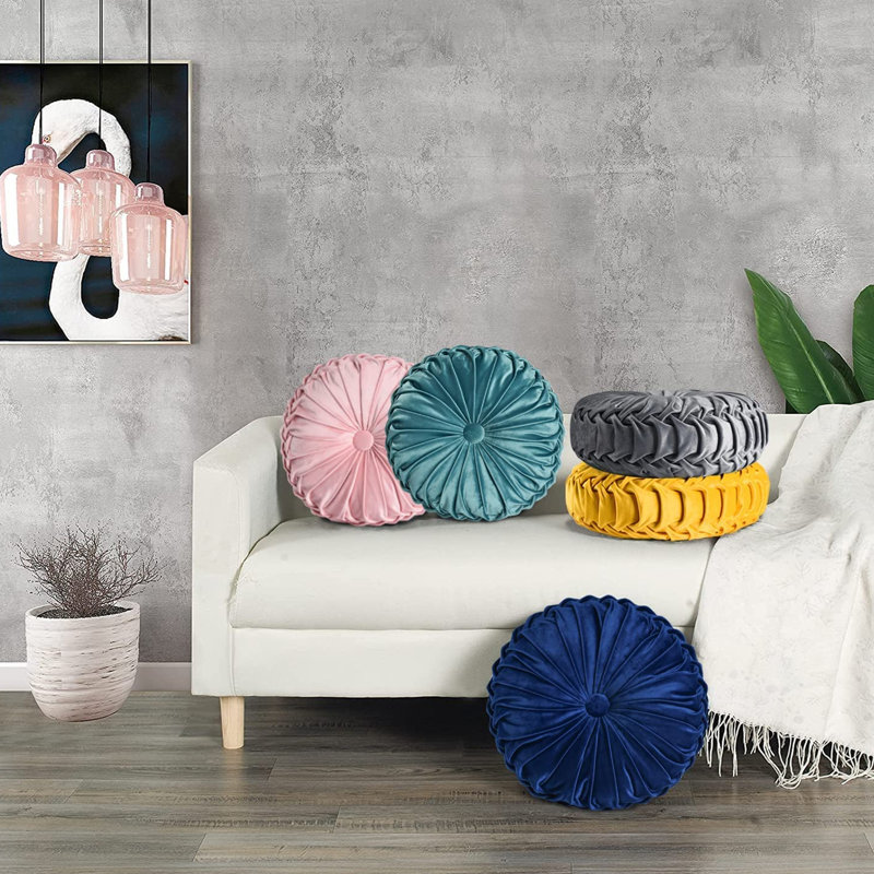 Coussin en velours Mylène, Bleu sarcelle