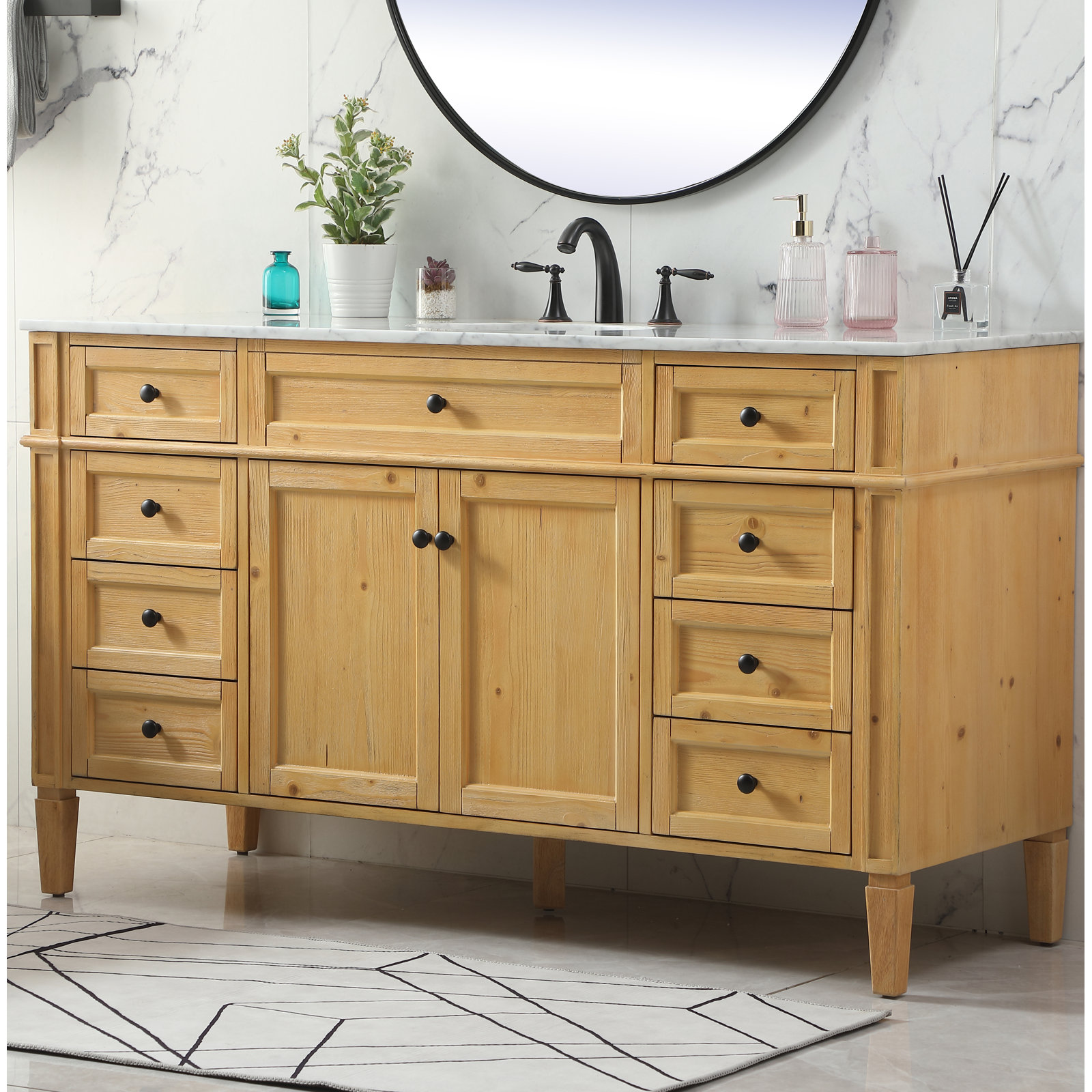 Rivers 60'' Single Bathroom Vanity, Light Brown