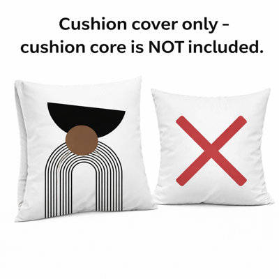 Housse de coussin moderne carrée, housse de coussin décorative bohémienne de style minimaliste de 17 x 17 pouces pour le salon, la chambre à coucher