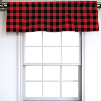 Sateen Plaid Ruffled Window Valance