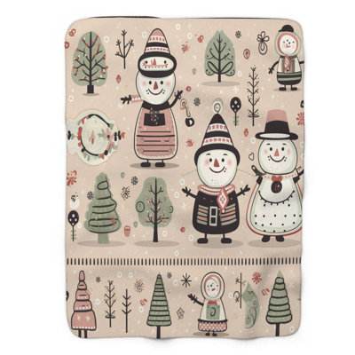 Winter Snowman Fun - 1 Piece Premium Blanket