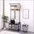 Coat Racks for Entryway, 4-in-1 Rustic Hall Tree with Shoe Bench, 9 Removable Hooks &amp; Hanging Rod, 13.8x25.2x72.8 In | Brown | MDF+Metal