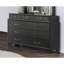 Commode 9 tiroirs avec panneaux texturés et quincaillerie mixte-391006091