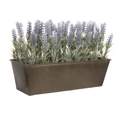 Lavender in Rustic Tin Planter (Window Box)