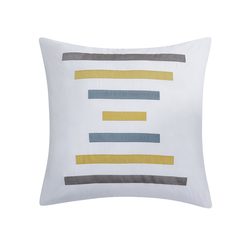 Gujral Abstract Comforter Set, Queen Comforter + 2 Standard Sham + 2 Throw Pillow