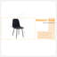 Chaise de luxe simple luxueuse - ensemble de 4 chaises de salle à manger en lin et coton noir à haute résilience avec pieds en métal noir.-1128496180-1128496182