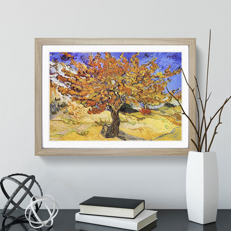 Mulberry Tree by Vincent Van Gogh - Picture Frame Painting on MDF, 27cm H x 36cm W x 2cm D, Oak Framed